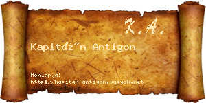 Kapitán Antigon névjegykártya